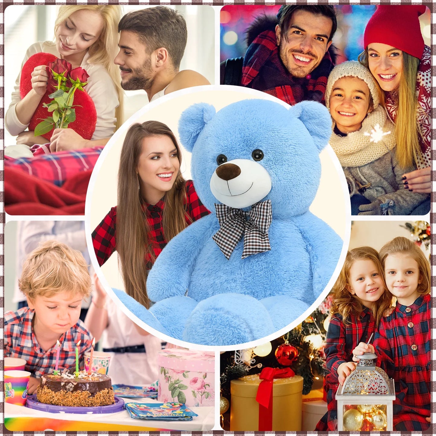 Giant Teddy Bear 55" Stuffed Animal Soft Big Bear Plush Toy