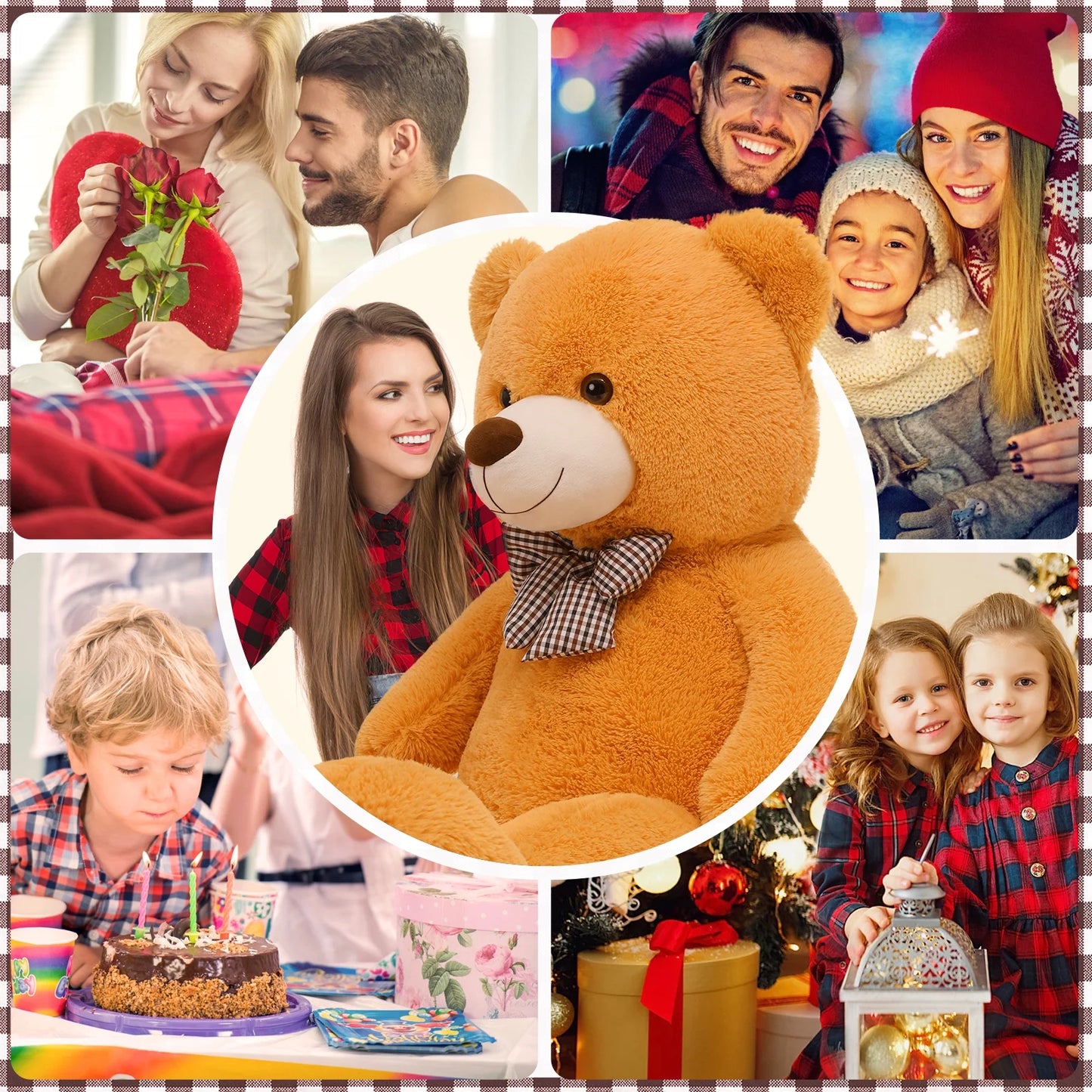 Giant Teddy Bear 55" Stuffed Animal Soft Big Bear Plush Toy
