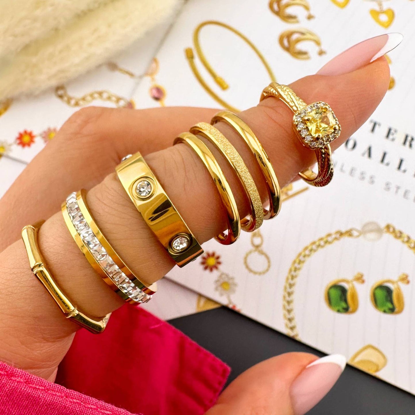 18K Gold Plated Zircon Eternity Ring - BWBG101
