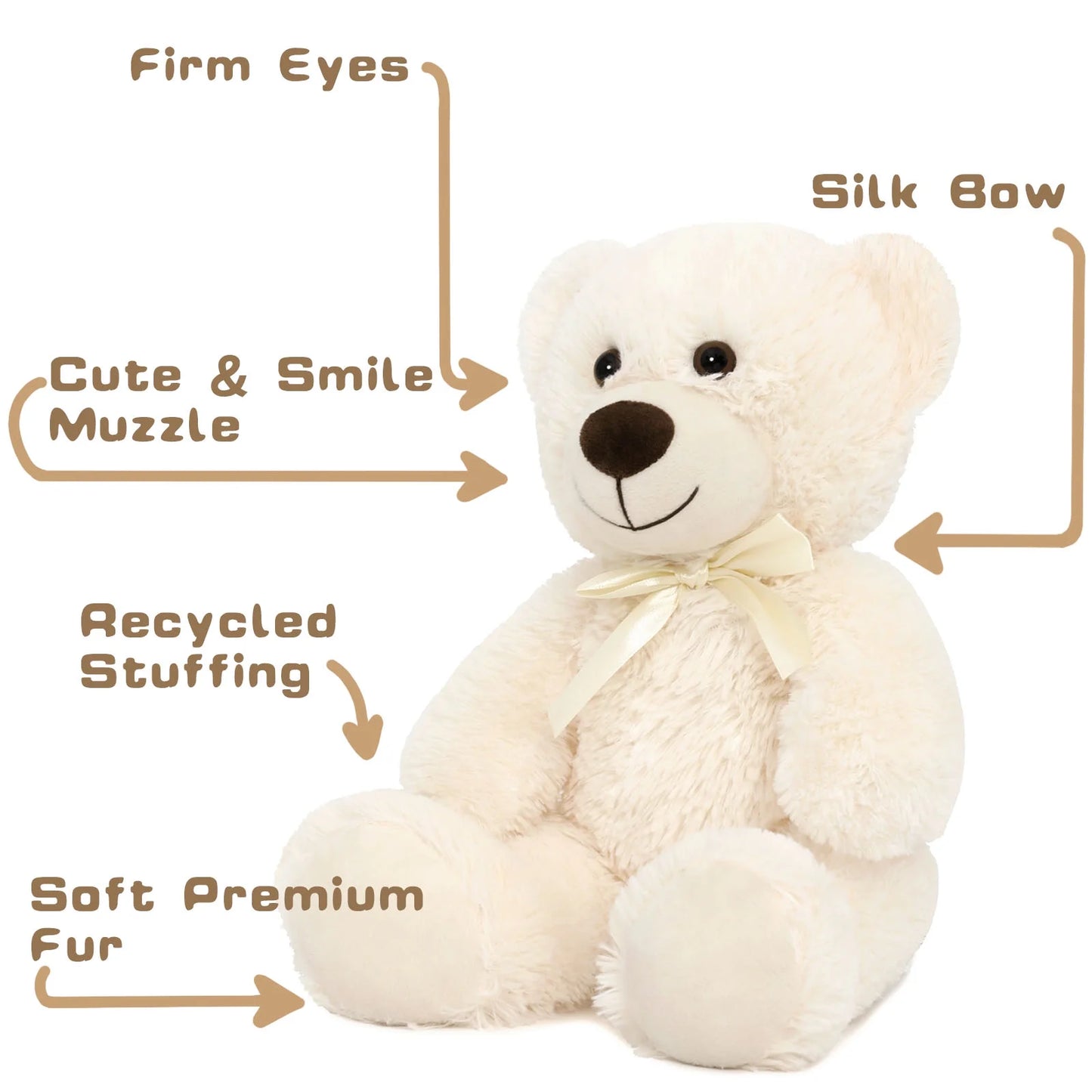 3 Packs Teddy Bear 13.8'' Cute Soft Stuffed Animal Plush Toys