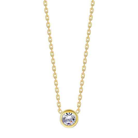 18K Gold Plated Minimalist Zircon Necklace  - BWCL032
