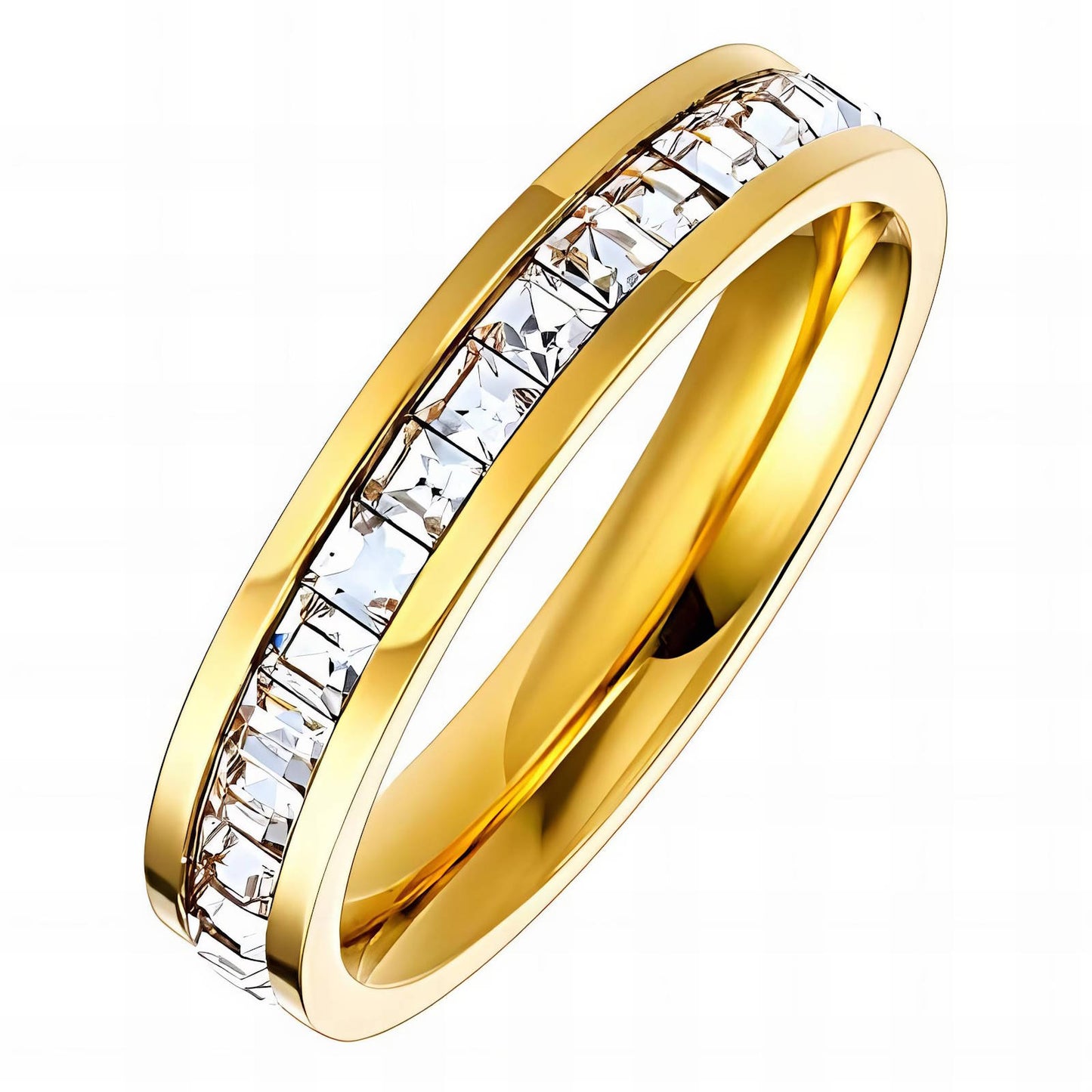 18K Gold Plated Zircon Eternity Ring - BWBG101