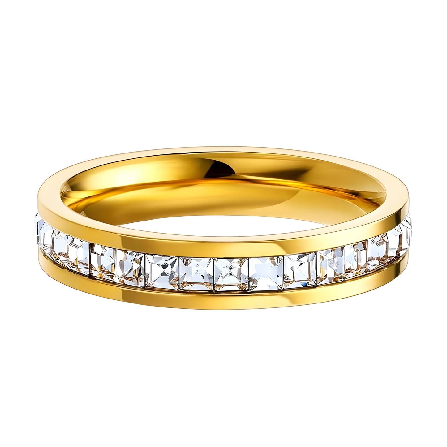 18K Gold Plated Zircon Eternity Ring - BWBG101