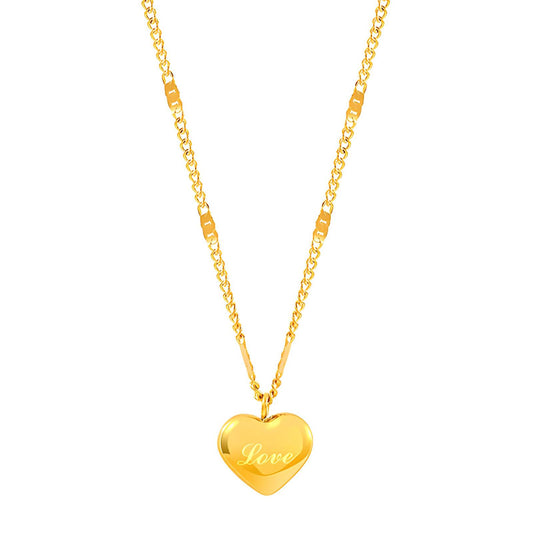 18K Gold Plated Love Heart Pendant Necklace - BWCL210