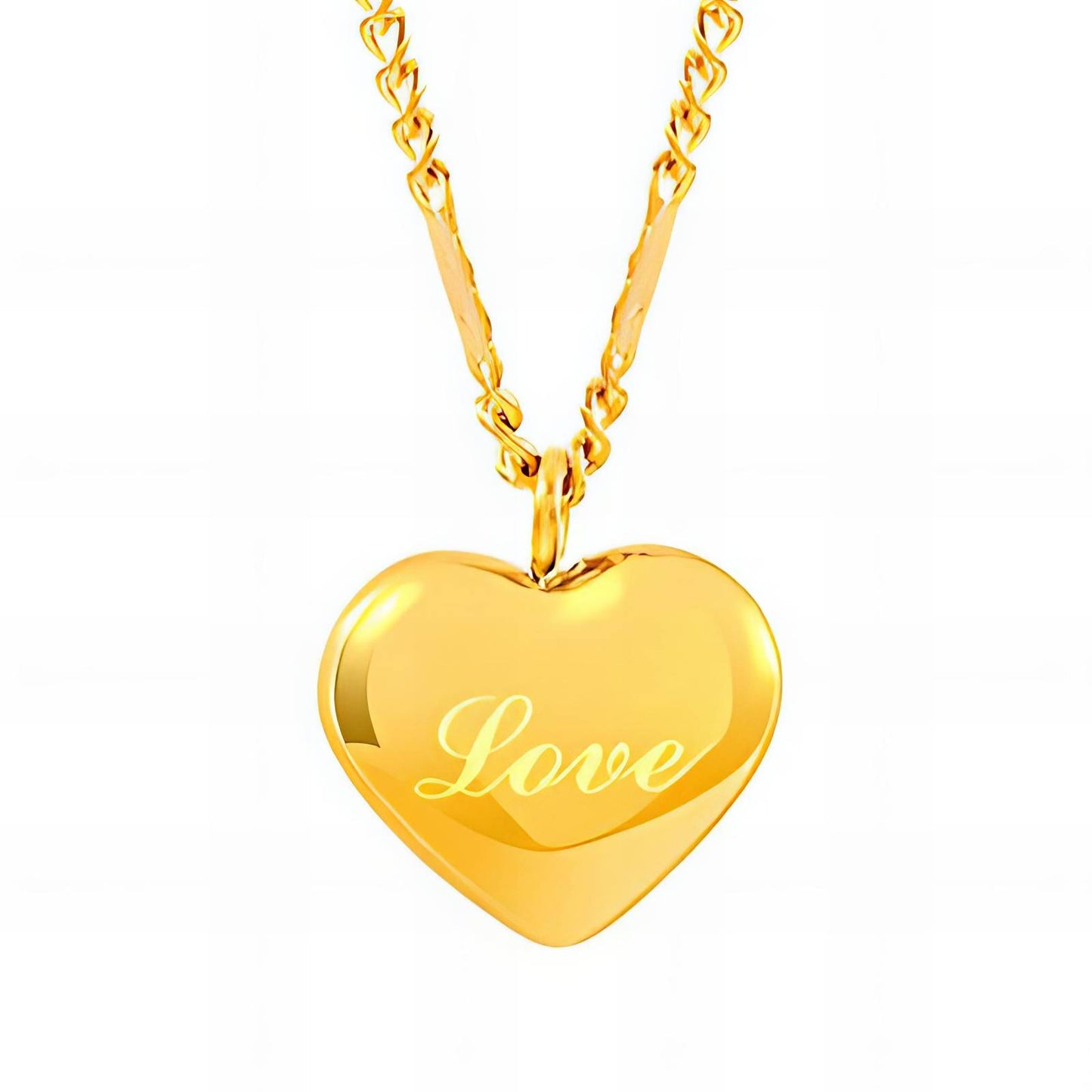 18K Gold Plated Love Heart Pendant Necklace - BWCL210