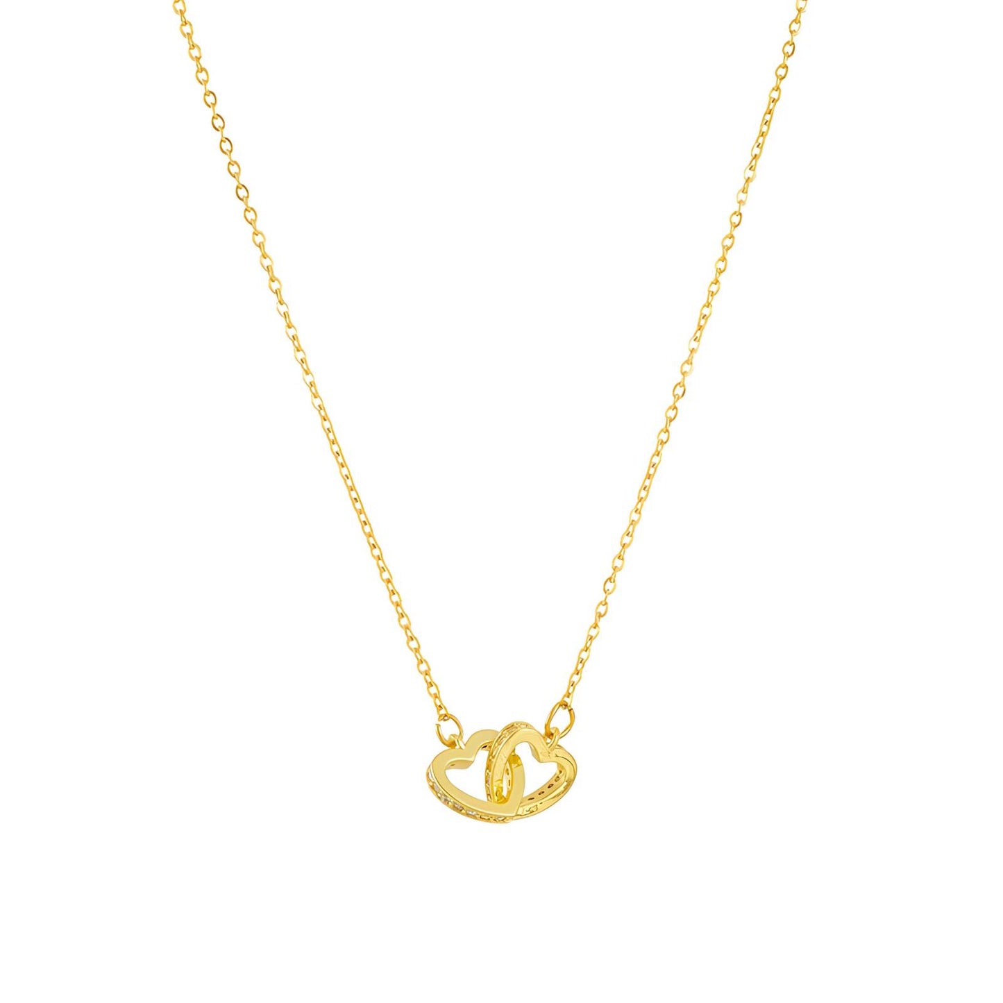 Gold Plated Eye Pendant Necklace with Cubic Zirconia - BWCL027