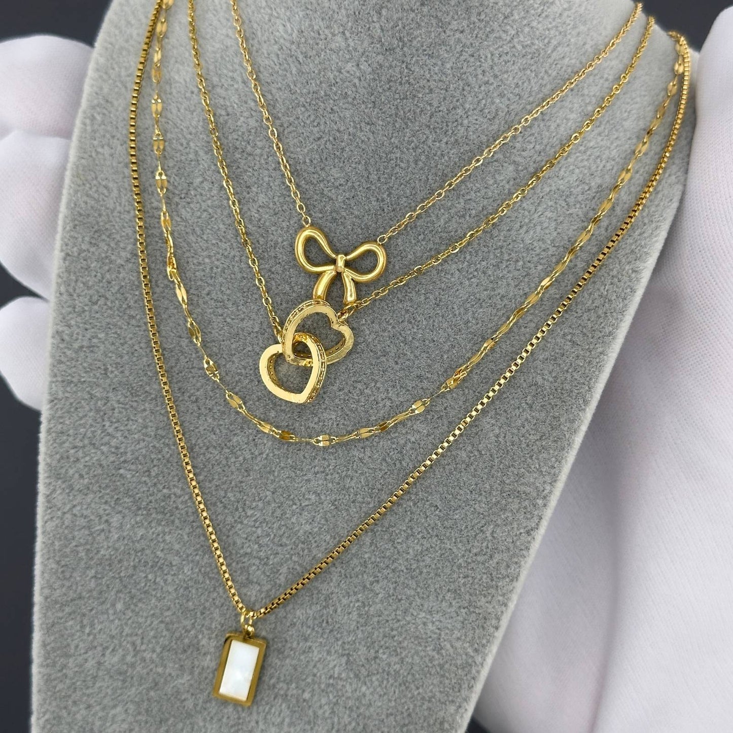Gold Plated Eye Pendant Necklace with Cubic Zirconia - BWCL027