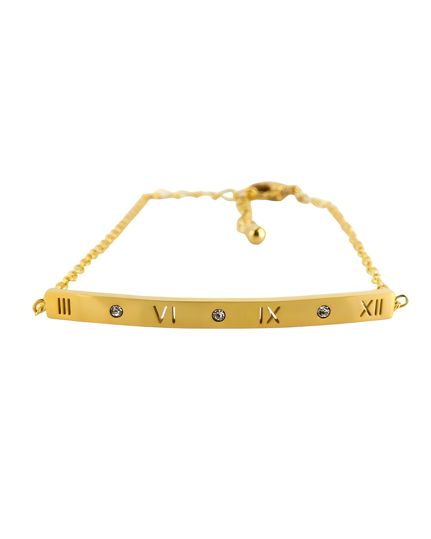 18K gold plated roman number chain bracelet - BWBR077-001