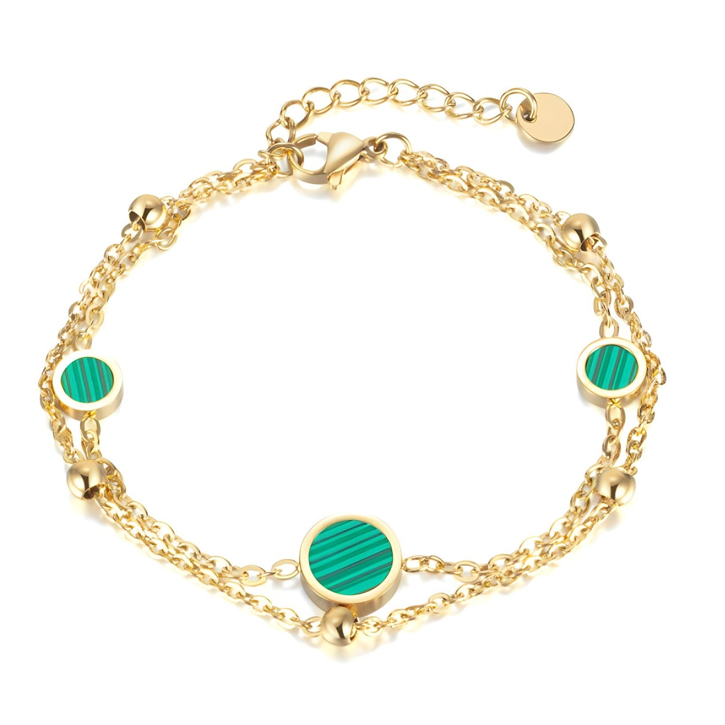 Emerald Fashion Bracelet with Adjustable Fit - BWBR098