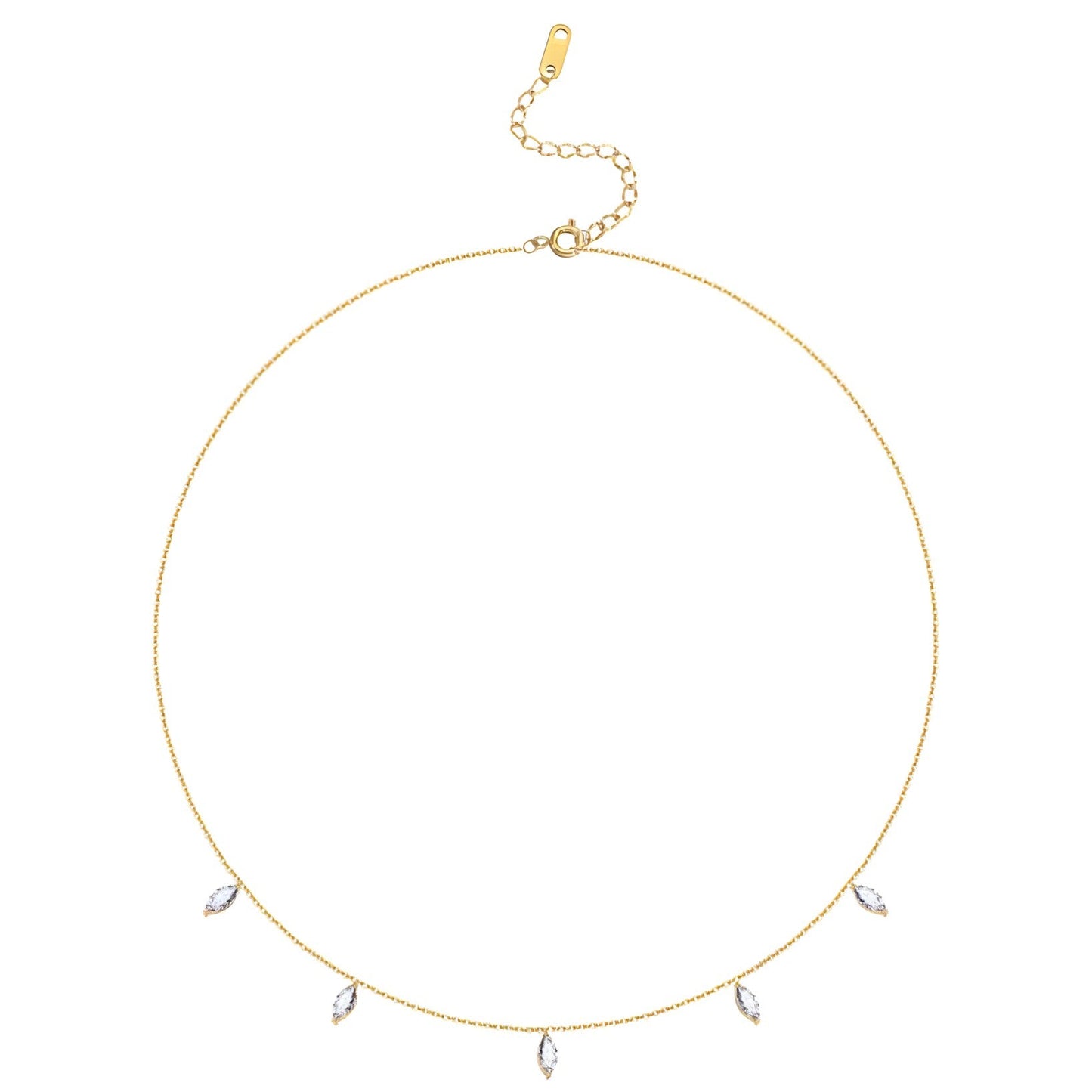 Collier en acier inoxydable plaqué or chic et délicat - BWCL175