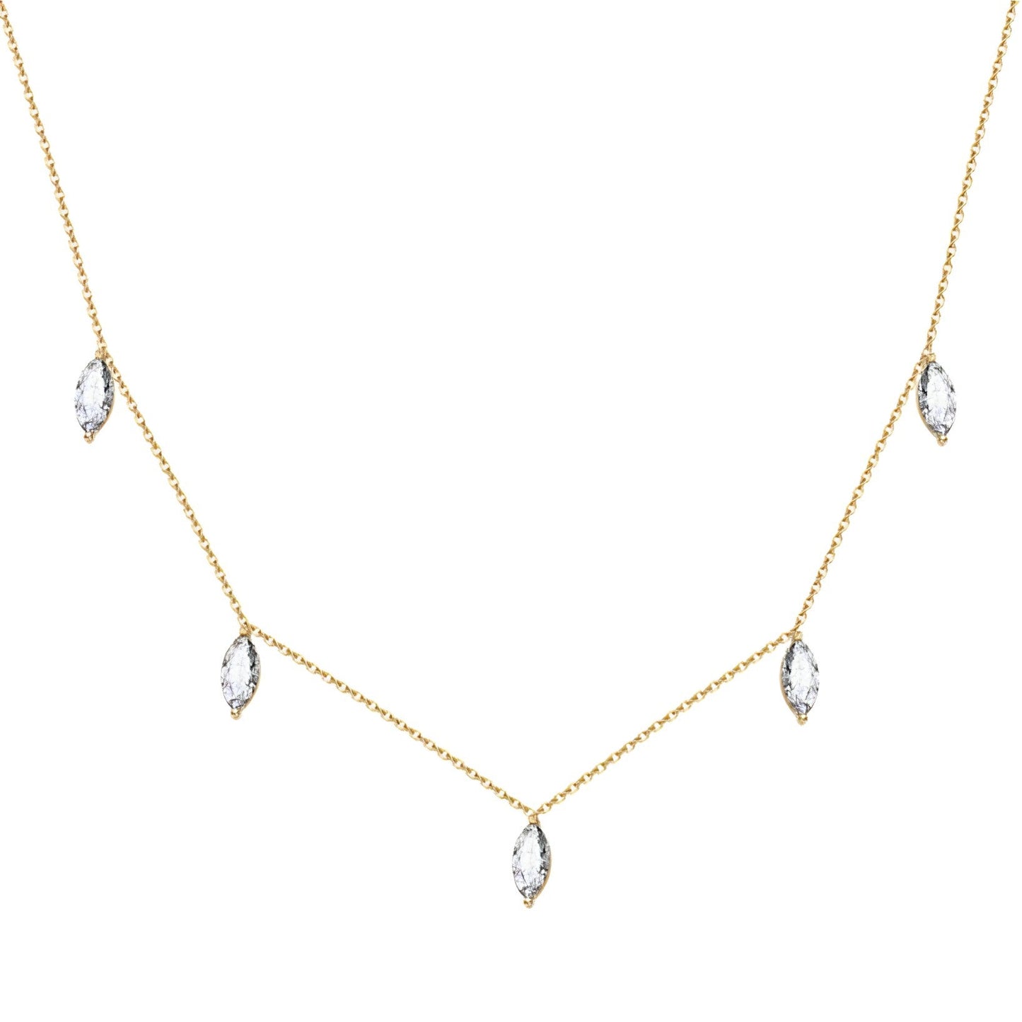 Collier en acier inoxydable plaqué or chic et délicat - BWCL175