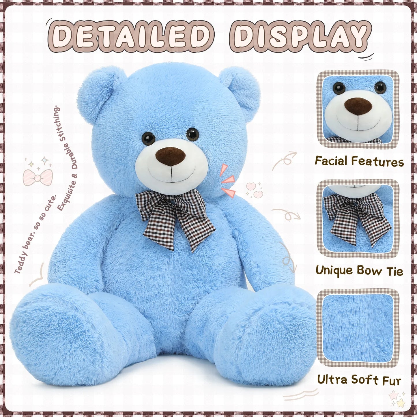 Giant Teddy Bear 55" Stuffed Animal Soft Big Bear Plush Toy